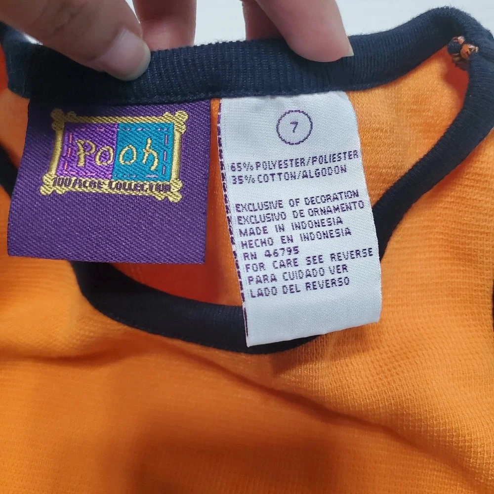 Vintage Disney Winnie the Pooh Tigger Boys Orange Mesh Tank Top Shirt Size 7